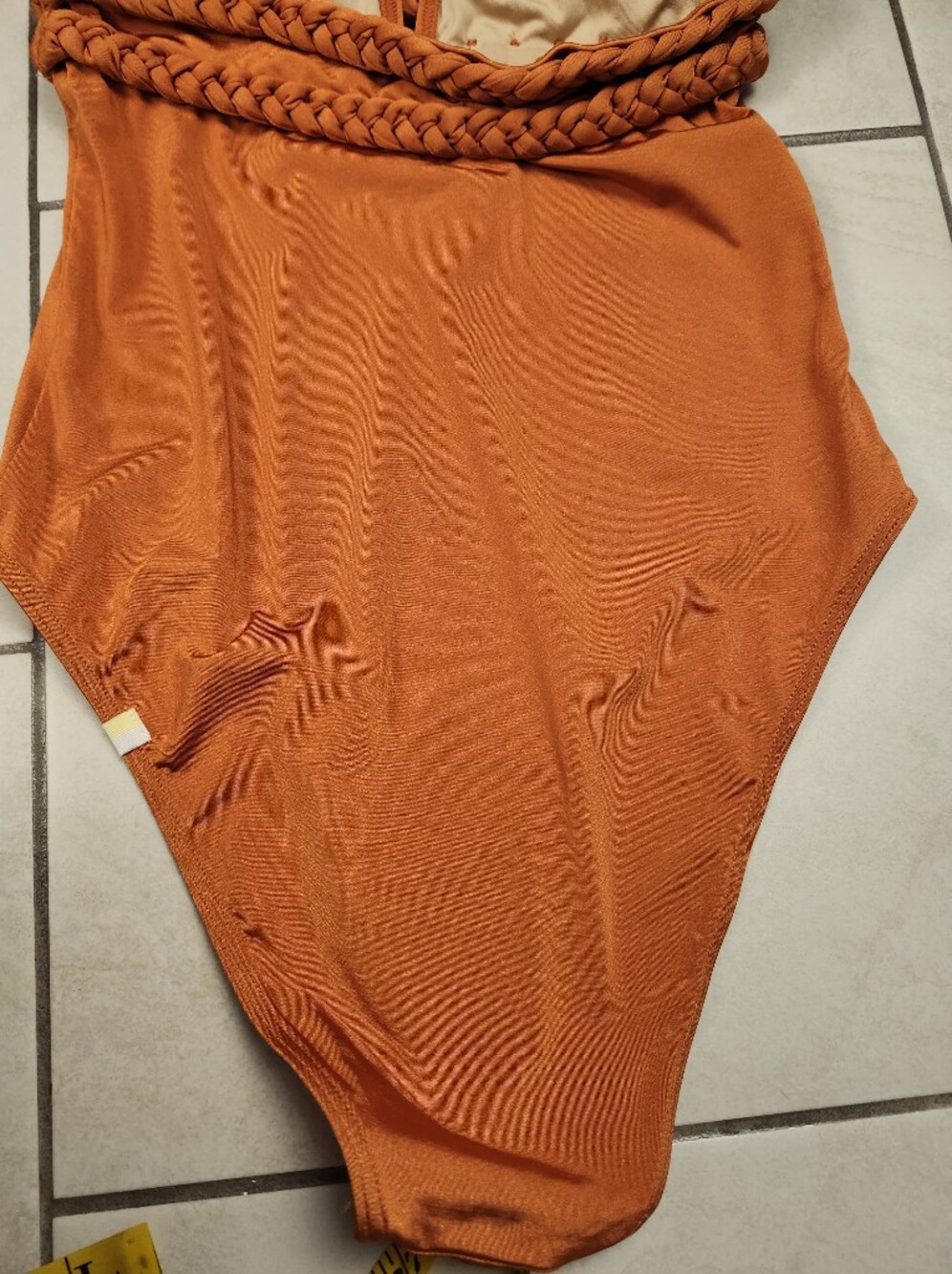 Summersalt Women The Braided Halter Plunge One Piece Swim Canyon Bron Orange 4 - Picture 11 of 15